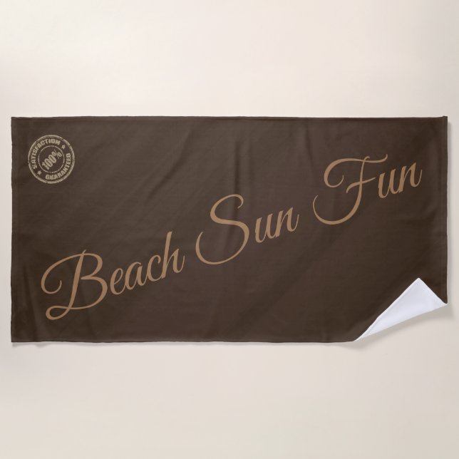 Modern Brown Beach Towel (Front)