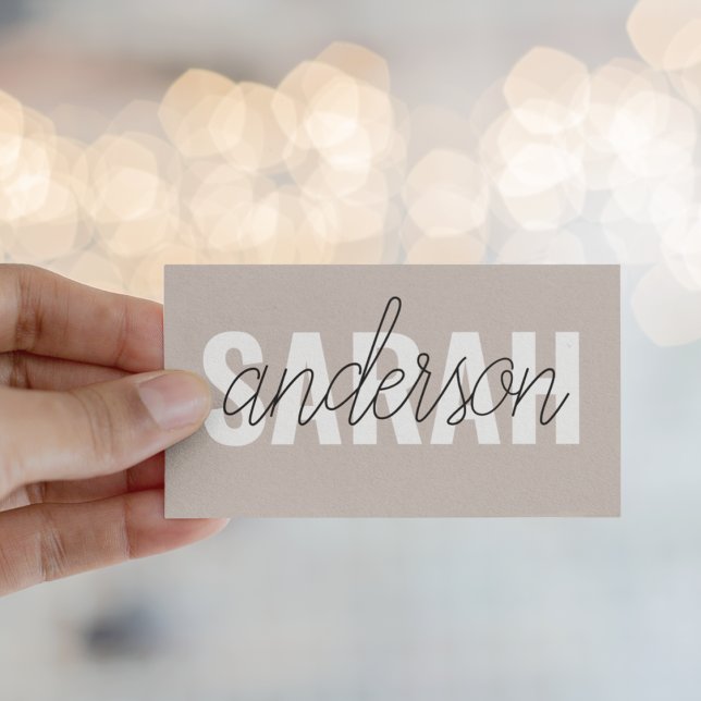 Modern Brown Beauty Personalised You Name Business Card (Creator Uploaded)