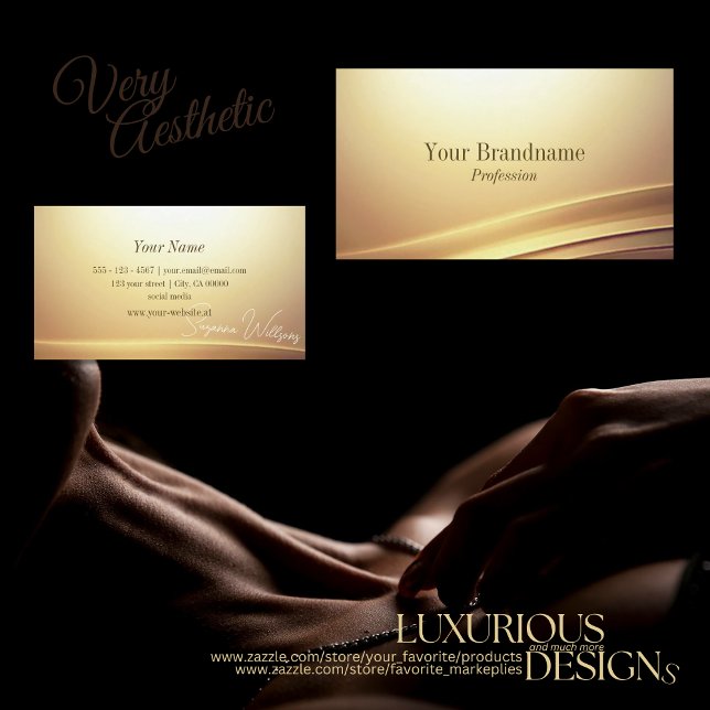 Modern Brown Beige Curve Decor Very Impressively Business Card (Creator Uploaded)