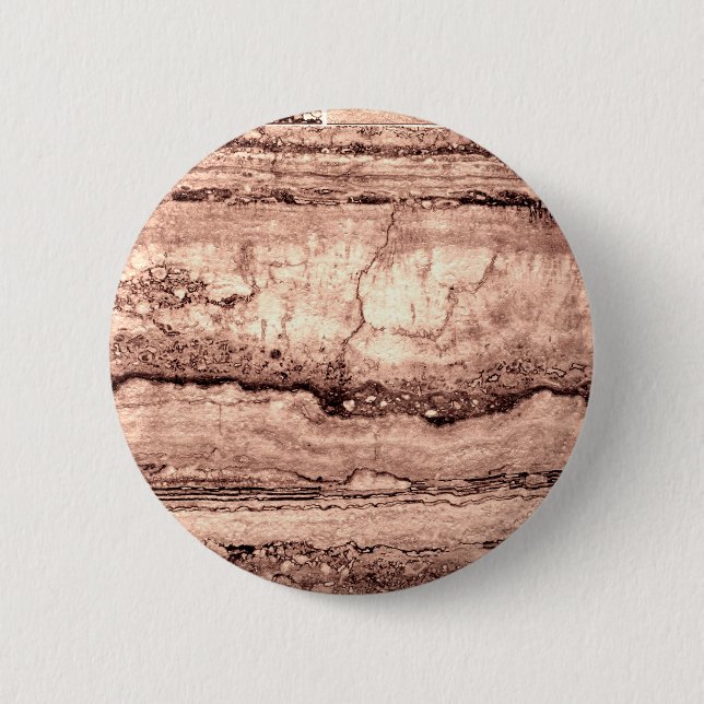Modern brown beige sepia burnt orange granite  6 cm round badge (Front)