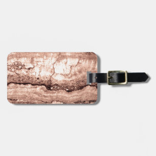 Modern brown beige sepia burnt orange granite luggage tag