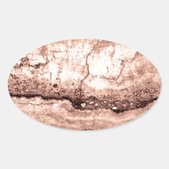 Modern brown beige sepia burnt orange granite  oval sticker (Front)