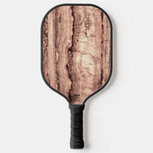 Modern brown beige sepia burnt orange granite pickleball paddle