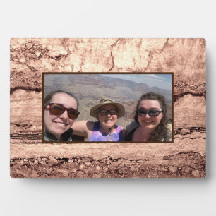 Modern brown beige sepia burnt orange granite plaque