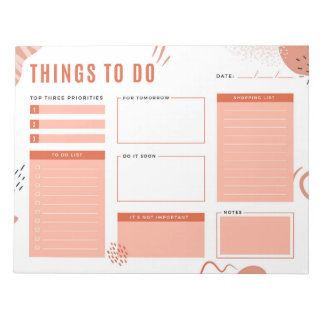 Modern Brown-Beige Things To Do List Notepad