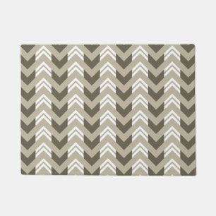Modern Brown, Beige, White Chevron Pattern Doormat