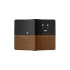 modern brown black travel passport cover with name