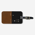 modern brown black travel passport cover with name