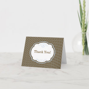 Modern Brown Blue Cross Religious You Note Thank You Card