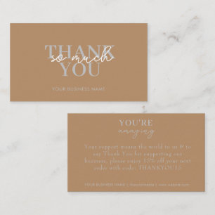 Modern Brown Business Elegant Thank You Card
