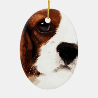 modern brown Cavalier King Charles Spaniel Ceramic Tree Decoration