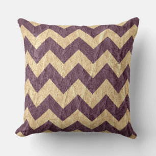 Modern Brown Chevron Leather Cushion
