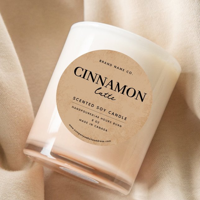 Modern Brown Coffee Rustic Classic Round Sticker (Creator Uploaded)