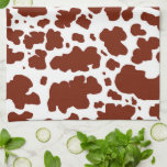 Modern Brown Cow Spots Print Cowboy Tea Towel<br><div class="desc">Classic and trendy brown and white cow skin spots texture design home decor and gifts. Cow spots animal print</div>