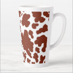 Modern Brown Cow Spots Print  Latte Mug<br><div class="desc">Classic and trendy brown and white cow skin spots texture design home decor and gifts. Cow spots animal print</div>