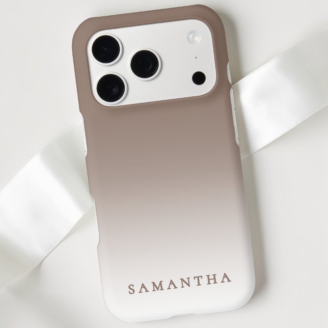 Modern Brown Gradient Minimal Trendy Personalised (Modern Brown Gradient Minimal Trendy Personalized Case-Mate iPhone Case)