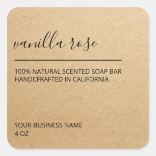 Modern Brown Kraft Paper Soap Product Labels