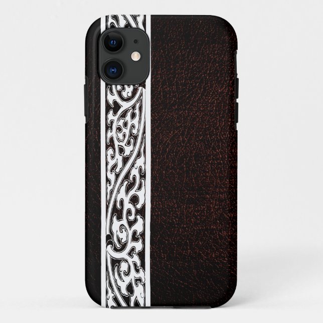 Modern Brown Leather Case-Mate iPhone Case (Back)