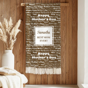 Modern Brown Lettering Mother’s Day Personalized  Sherpa Blanket