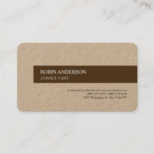 Modern Brown Minimalist Plain Professional Trendy Business Card