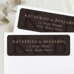 Modern Brown Minimalist Wedding Return Address<br><div class="desc">Modern wedding return address labels featuring minimalist typography in brown color design.</div>