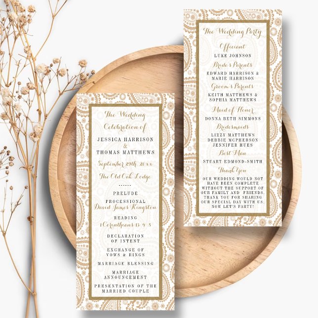 Modern Brown Paisley Wedding Rack Card (Creator Uploaded)