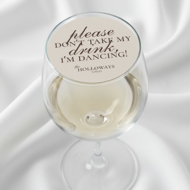 Modern Brown Personalised Cocktail Hour Wedding Round Paper Coaster (These Modern Mousse Brown Wedding Coasters bring a refined, minimalist touch to your reception!)