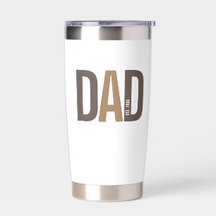 Modern Brown Personalised Dad Established Insulated Tumbler