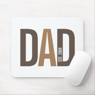 Modern Brown Personalised Dad Established Mouse Pad