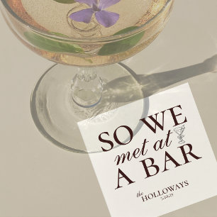 Modern Brown Personalized Cocktail Hour Wedding Napkin