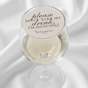 Modern Brown Personalized Cocktail Hour Wedding Round Paper Coaster