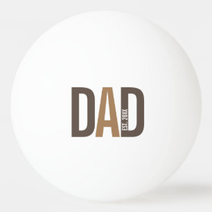 Modern Brown Personalized Dad Established Ping Pong Ball