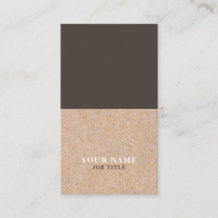 Modern Brown PRINTED Kraft Vertical Business Card