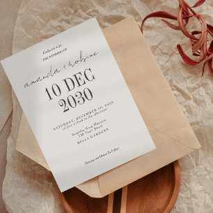 Modern Brown Simple Minimal Wedding Invitation