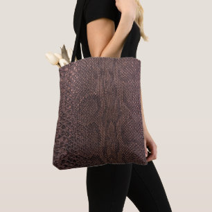 Modern Brown Snakeskin Pattern Tote Bag