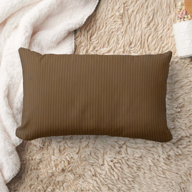 Modern Brown Striped Pattern Lumbar Cushion (Blanket)