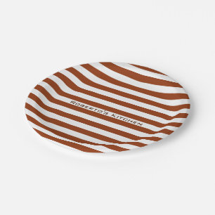 Modern Brown Stripes on any Colour with Custom Paper Plate
