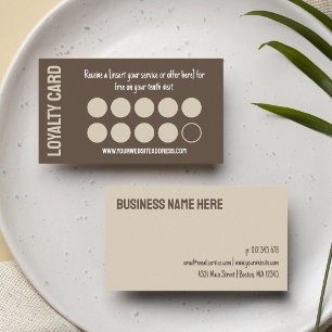 Modern Brown Tan Ten Visits Loyalty Punch Card