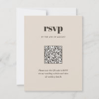 Modern Brown Trendy Mix Match Wedding QR Code