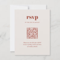 Modern Brown Trendy Mix Match Wedding QR Code