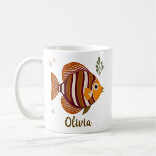 Modern Brown Tropical Fish Coffee Mug