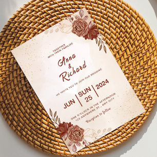 Modern Brown wedding Invitation
