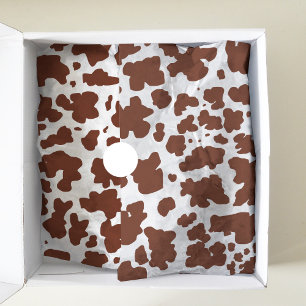 Modern Brown White Cow Skin Texture Animal Print Tissue Paper