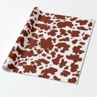 Modern Brown White Cow Skin Texture Animal Print
