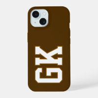 Modern Brown White Monogram Initials