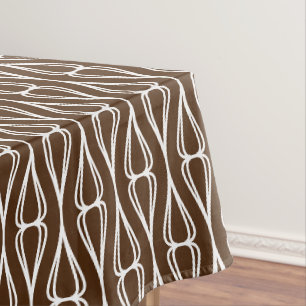 Modern Brown White Pattern Tablecloth