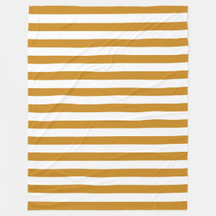 Modern Brown White Striped Decorative Template Fleece Blanket