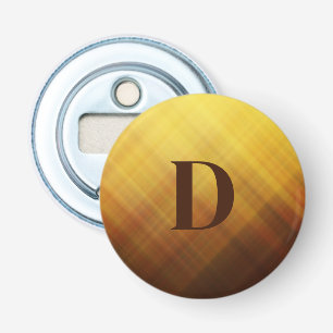 Modern brown yellow monogram initial bottle opener