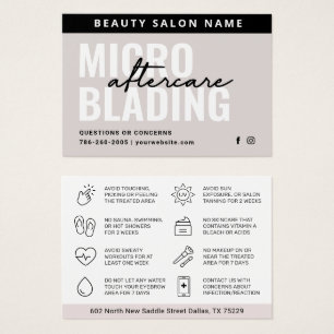 Modern Brows Aftercare PMU Brow Instructions Card 