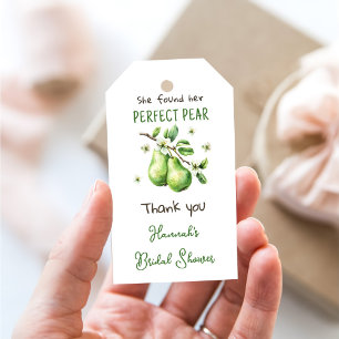Modern Brunch Greenery Perfect Pear Bridal Shower Gift Tags